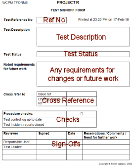 Test Objectives Form - click for Word version